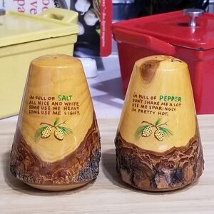 Bark Wood‎ Pinecone Souvenir Big Basin, Cali. Salt and Pepper Shakers